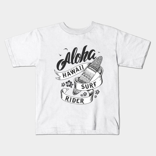 Aloha Surf Rider Kids T-Shirt by Midoze